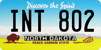 ND license plate INT802