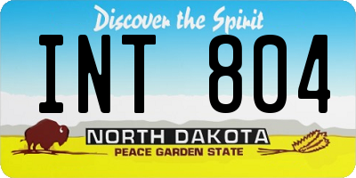 ND license plate INT804