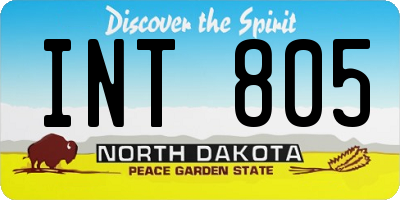 ND license plate INT805