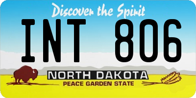 ND license plate INT806