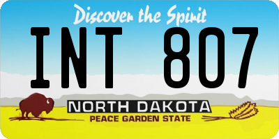 ND license plate INT807