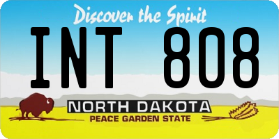 ND license plate INT808