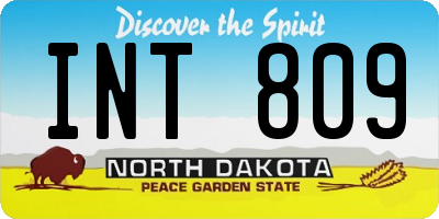 ND license plate INT809