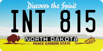 ND license plate INT815