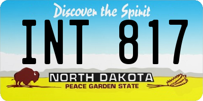 ND license plate INT817