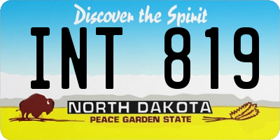 ND license plate INT819