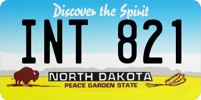 ND license plate INT821