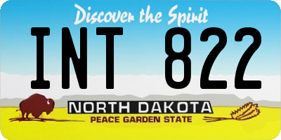 ND license plate INT822