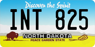 ND license plate INT825