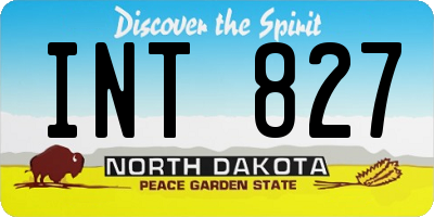 ND license plate INT827