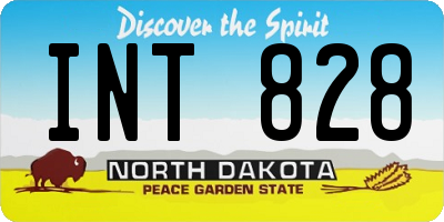 ND license plate INT828