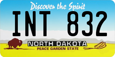 ND license plate INT832
