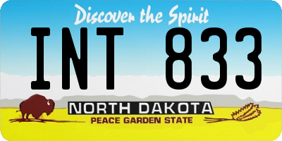 ND license plate INT833