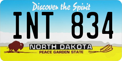 ND license plate INT834