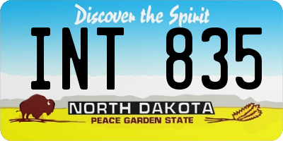 ND license plate INT835