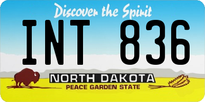 ND license plate INT836