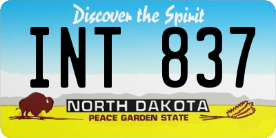 ND license plate INT837