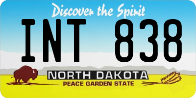 ND license plate INT838