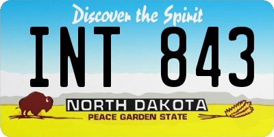 ND license plate INT843