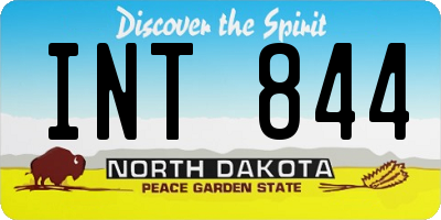 ND license plate INT844