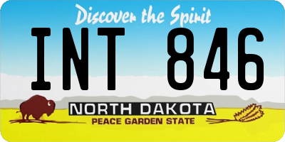 ND license plate INT846