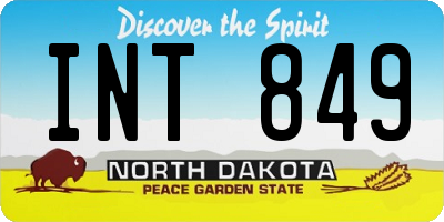 ND license plate INT849