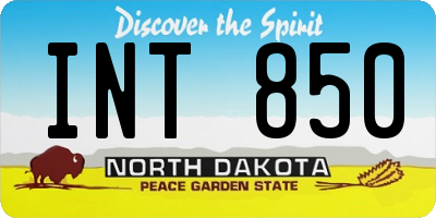 ND license plate INT850