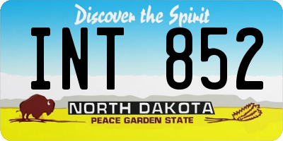 ND license plate INT852