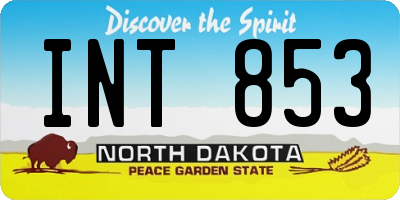 ND license plate INT853