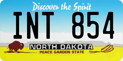 ND license plate INT854