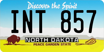 ND license plate INT857