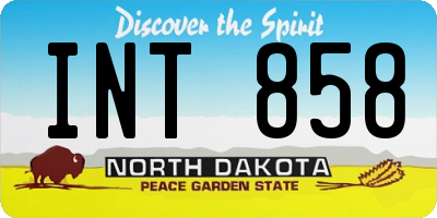 ND license plate INT858