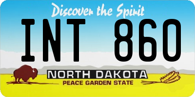 ND license plate INT860