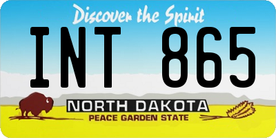 ND license plate INT865