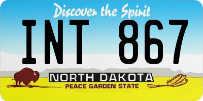 ND license plate INT867