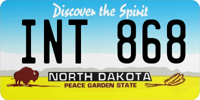 ND license plate INT868