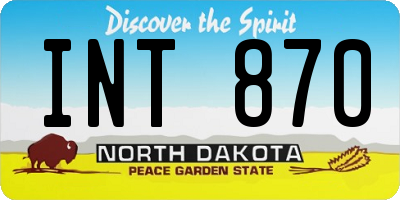 ND license plate INT870