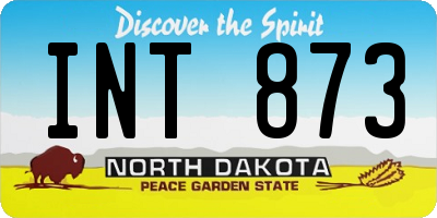 ND license plate INT873