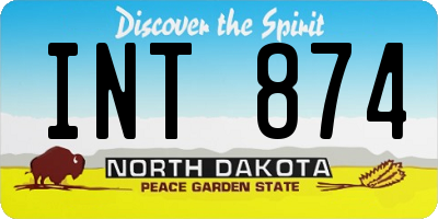 ND license plate INT874