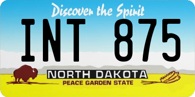 ND license plate INT875