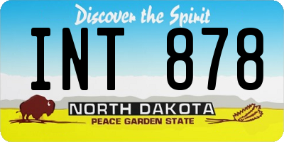 ND license plate INT878