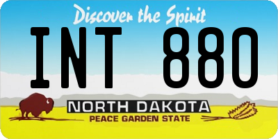 ND license plate INT880