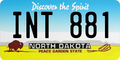 ND license plate INT881