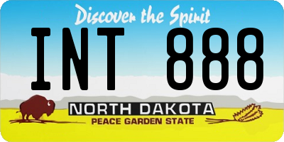 ND license plate INT888