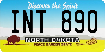 ND license plate INT890