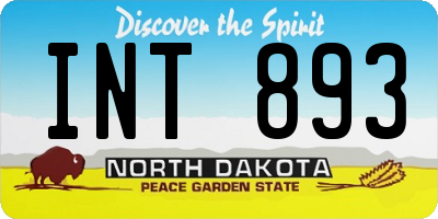ND license plate INT893