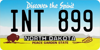 ND license plate INT899