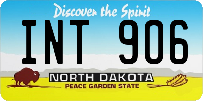 ND license plate INT906