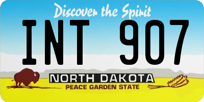 ND license plate INT907