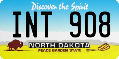 ND license plate INT908